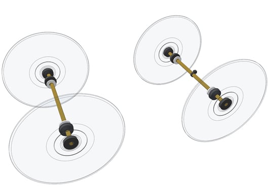 Ultra-Thin Low Inertia Wheel and Axle Set