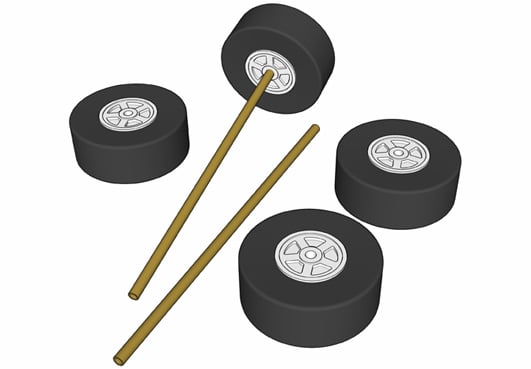 Ultra Sticky Foam Wheel and Axle Set